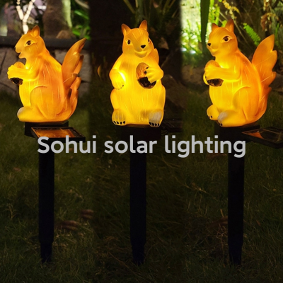 Solar Lawn Lamp Solar Squirrel Ground Lamp Led Christmas Decoration Courtyard Resin Lamp Solar Garden