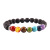 Chakra Colorful Bracelet Agate Volcanic Stone Bracelet Seven-Color 8mm Yoga Lotus Bracelet