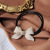 Micro Rhinestone Bow Barrettes Korean Online Influencer Hair Ring Women's Hair Rubber Band Leather Cover Ponytail
