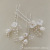 Flower Combination Niche Bridal Headdress Ins Style Simple White Flower Hairpin Hairpin a Set of 3 Gold and Silver