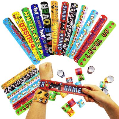 New Cross-Border Video Game Slap Bracelet Player Game Party Bracelet Pixel Video Game Ring Pop