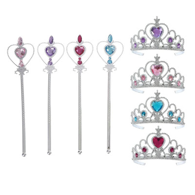 Blue Pink Purple and Rose Crown Magic Wand Set Frozen Princess Elsa Clothing Accessories Crown