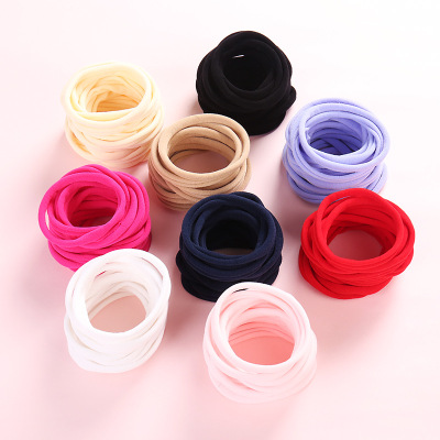 Ins Hot Sale Seamless Nylon Baby Hair Band Baby Handmade DIY Knitted Headband Hair Ring Headdress Accessories