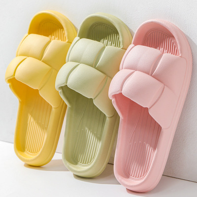 Slip-on Slippers for Women Summer Outdoor Indoor Home Home Cloud Soft Bottom Petals Bath Eva High-Grade