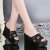 Summer Platform Net Yarn Flowers Sandals Women's Peep Toe Ultra High Heel Lace Wedge Slippers Wholesale