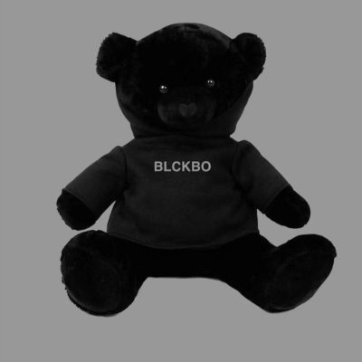 New Black Bear Doll Hooded Sweater Plush Bear Toy Black