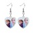 Frozen 2 Heart-Shaped Eardrops Children's Cartoon Elsa Elsa Anna Princess Girl Gem Ear Clip Earring