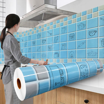 Kitchen Oil-Proof Stickers Kitchen High Temperature Resistant Waterproof Wall Stickers Oilproof Wall Sticker Cabinet Moisture-Proof Mildew Proof Self-Paste Wallpaper