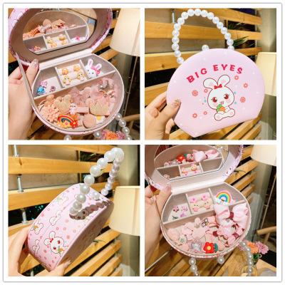 Children's Hair Accessories Little Girl's Hair Pin Set Box Headdress Hair Clip Princess Girl Baby Jewelry Set Gift Box