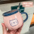 Creative Ceramic Mug Female Home with Cover Spoon Good-looking Ins Style Couple Cute Office Drinking Cup