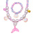Mermaid Theme Party Necklace Set Children's Pearl Bracelet Heart Shape Ear Clip Ring Holiday Dress up Jewelry