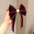 Autumn and Winter New Big Bow Suede Inlaid Pearl Edge Edge Double Bow Ribbon Spring Clip Girl Head Clip