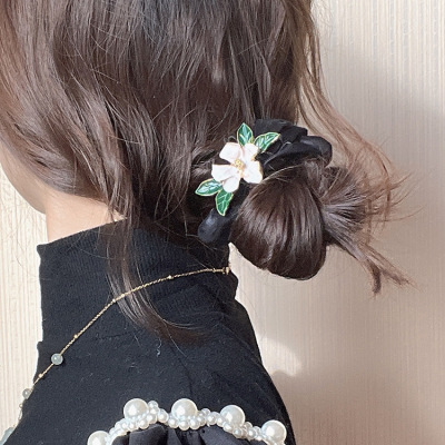 Flower Bow Tie Hair Rope Instafamousrubber Band Female Hair-Binding Girly Elegant Hair Ring Headband Hair Accessories