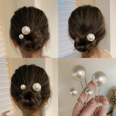 Elegant Antique Style Imitation Pearl Hairpin Simple Modern Hairpin Graceful Online Influencer Bun Updo Hair Accessories