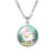 Cross-Border New Accessories Children's Cartoon Unicorn Gem Pendant Necklace Unicorn Necklace Birthday Gift