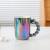 INS Korean Bloggers Same Style Sugar Gourd Handle Ceramic Mug Coffee Cup Pearlescent Fairy Bubble Cup