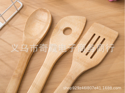 3PCs Insert Card Bamboo Kitchen Product Shovel Non-Stick Pan Dedicated Bamboo Tableware