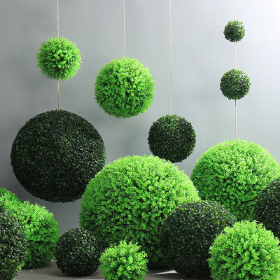 Simulation Milan Ball Grass Shop Ceiling Green Plant Eucalyptus Lily Plastic Grass Games Ball Decoration Hanging Green Plant Ball