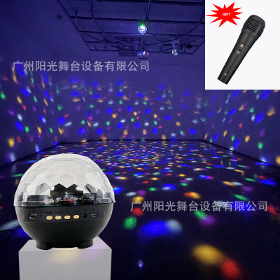 New Led Mini Rechargeable Bluetooth Crystal Magic Ball Lamp Multifunctional Internet Celebrity Karaoke Music Light Subwoofer Audio