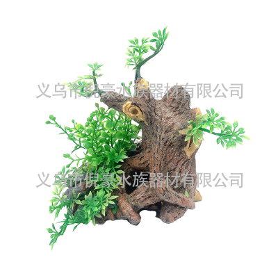 Small Fish Tank Scenery Decoration Rockery Artificial Flower Artificial Grass Set Simulation Small Decoration Mini 