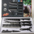 238A Wave Pattern Non-Stick Knife Gift Knife Set Household Kitchen Knife Black Knife Six-Piece Set Colored Box Suite