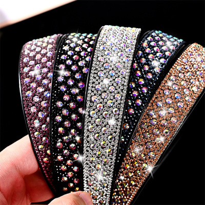 2022 New Korean Ins Style Full Diamond Headband Light Luxury Rhinestone Hairpin Graceful Online Influencer with Teeth Non-Slip Headgear Women