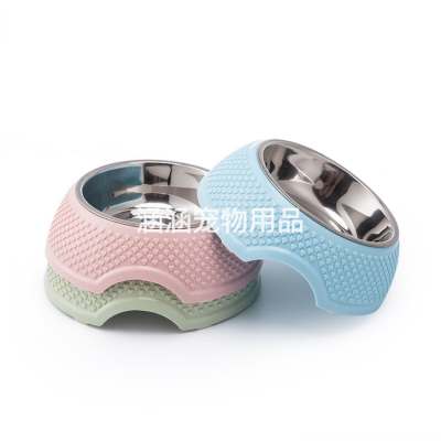 Spot Pet Stainless Steel Dog Bowl Wholesale New Heart-Shaped Stainless Steel Bowl Dog Bowl Cat Bowl Plastic Water Bowl