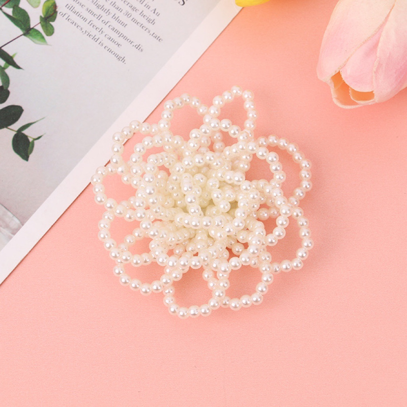 DIY串珠珍珠山茶花仙仙装饰品胸花鞋花服装辅料皮筋发饰发绳配件