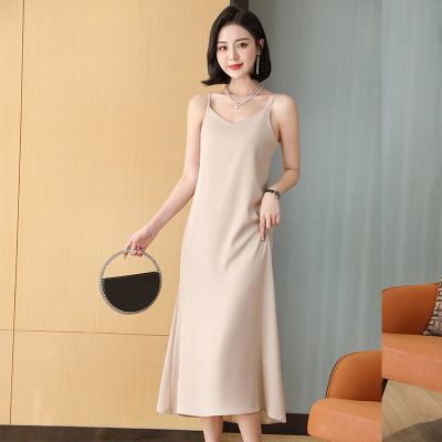 Strap Dress Spring and Summer New Mid-Length Business Women's Clothing Fashion Elegant Bottoming Shirt Slim Slimming Mid-Length