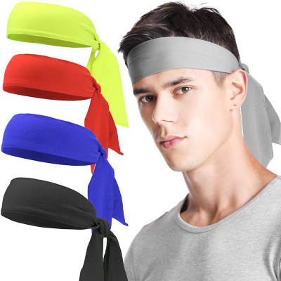 European and American Male and Female Headbands Tennis Hair Band Outdoor Sports Fitness Headscarf Sweatband Elastic Headband Hair Accessory Wholesale