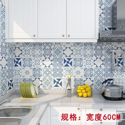 Kitchen Greaseproof Stickers Bathroom Waterproof Moisture-Proof Wallpaper Self-Adhesive Cabinets Kitchen Mosaic Tile Renovation Wall Sticker