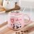 Cartoon Panda Ceramic Cup Cute Mug with Lid Advertising with Spoon Gift Cup Logo Can Be Added