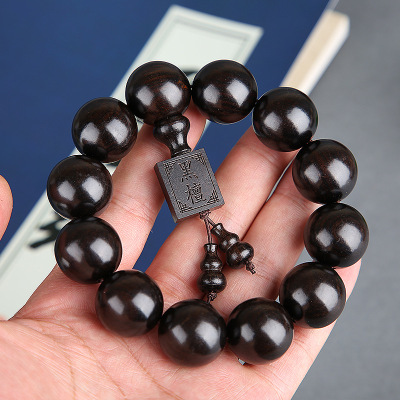 Factory Direct Supply Small Hole Ebony Beads Bracelet Stall Products Scenic Temple Crafts Men and Women Bracelet
