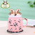 New Niche Ins Cartoon Bow Panda Mug with Lid Home Large Capacity Breakfast Cup Coffee Cup