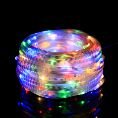 Cross-Border Hot Selling Led Rubber-Covered Wire Light Solar-Powered String Lights Outdoor Waterproof Colored Light Remote Control Courtyard Balcony Decoration Tree Light