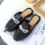 Closed Toe Pearl Half Slippers Women's Summer Wear Internet Celebrity Ins Loafers Korean Style Fashionable All-Matching Shoes Women's Sandals