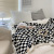 Chessboard Blanket Double-Layer Thickened Warm Berber Fleece Blanket Small Quilt Office Nap Blanket Flannel Blanket