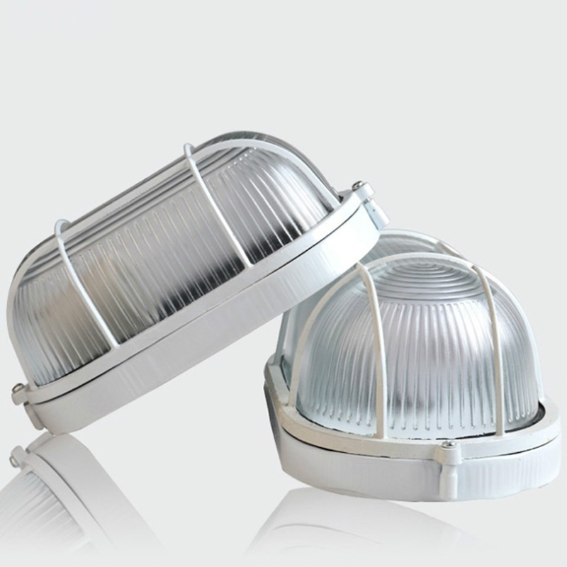 LED椭圆形防潮灯 卫生间浴室防水玻璃吸顶灯冷库圆形防爆灯罩