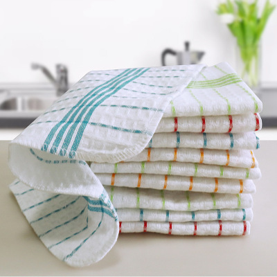 For Cross-Border E-Commerce Platform Cotton Waffle Home Kitchen Scouring Pad Dish Towel Rag 30x30cm