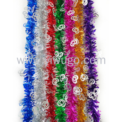 High quality Halloween garland from China factory double wire heart tinsel garland