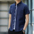 2021 Summer Men's Korean-Style Slim-Fit Oxford Short-Sleeved Shirt New Men's Youth Casual Solid Color Shirt