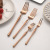 Waist Sanding 304 Stainless Steel Steak Tableware Spoon Rose Gold Table Knife Fork Spoon and Chopsticks FourPiece Suit