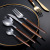 Wooden Handle Stainless Steel Steak Knife and Fork Retro Portuguese Western Tableware FivePiece Suit Dessert Spoon Fork