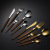 Clip Handle Portuguese Tableware Knife Fork and Spoon Suit Steak Knife Japanese Style Wood Grain Style Housewarming Gift