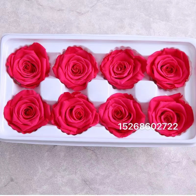 4-5CM 8pcs Grade A Preserved Rose Flower Head Eternal Roses for Wedding Party Display Flower Decor Romantic Gift Box 