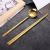 round Spoon Chopsticks Sets Stainless Steel Full Square Chopsticks Long Spoon TitaniumPlated Stainless Steel Tableware