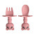 Food Grade Children's Silicone Spork Set Short Handle Silica Gel Fork Spoon Baby Training Spork Combination Set