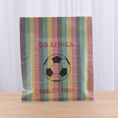 Amazon Pp Color Stripes Woven Bag Polypropylene Multi-Color Woven Bag Custom Logo Color Foreign Trade Woven Bag Custom