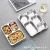 Steel Snack Plate 304 Deepening Thickening Covered Compartment Dinner Plate School Unit Canteen Square Lunch Box