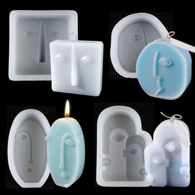 New Irregular Abstract Face DIY Handmade Candle Mould Aromatherapy Gypsum Handmade Soap Decoration Resin Mold